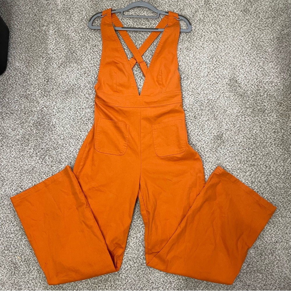 Sincerely Jules Vibrant Orange Overalls
